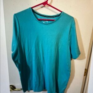 Croft & Barrow 1X women’s Aqua Short Sleeve Tee